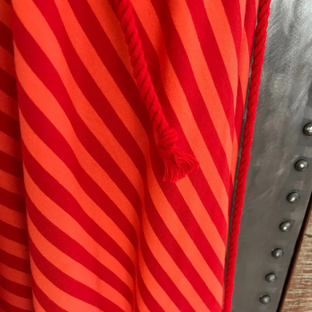 NWOT Lands' End Coral Bliss Chevron Stripe V-Neck Shirred Shoulder Dress - Picture 13 of 13